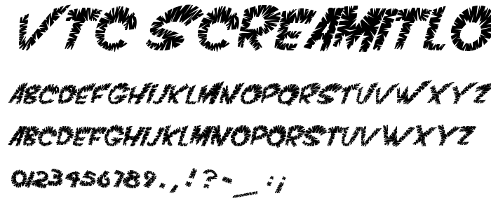 Vtc_Screamitloudsliced_Italic font