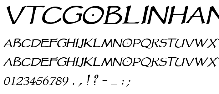 Vtcgoblinhanditalic font