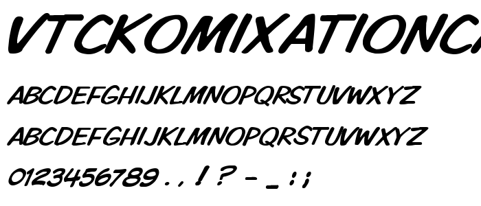 Vtckomixationcapsitalic font