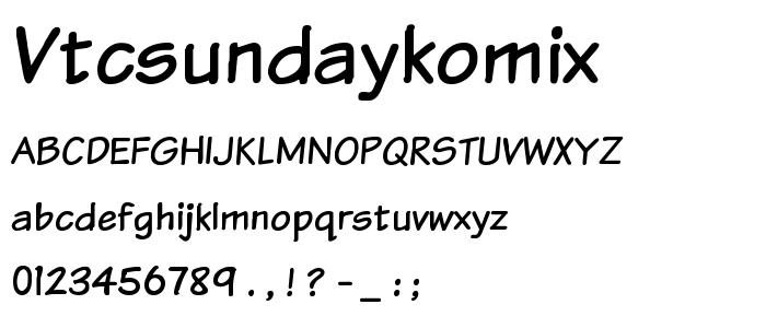 Vtcsundaykomix font