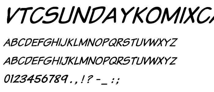 Vtcsundaykomixcapsitalic font