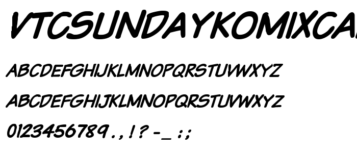 Vtcsundaykomixcapsbolditalic font