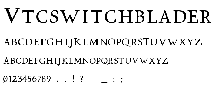 Vtcswitchbladeromance font