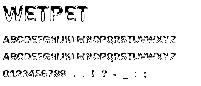 Wetpet font