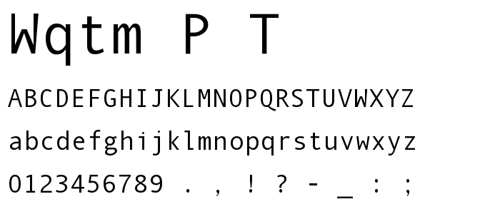 Wqtm_P_T font