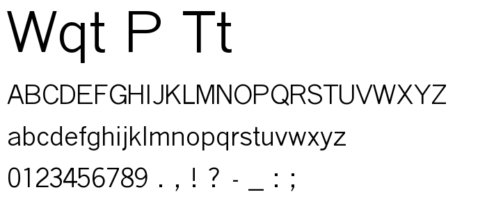 Wqt_P_Tt font