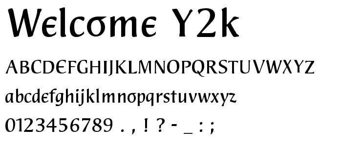 Welcome_Y2k font