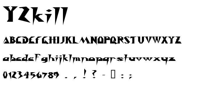 Y2kill font