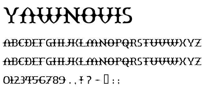 Yawnovis font