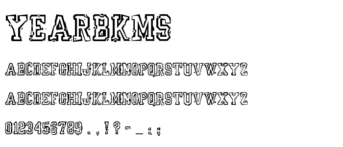 Yearbkms font