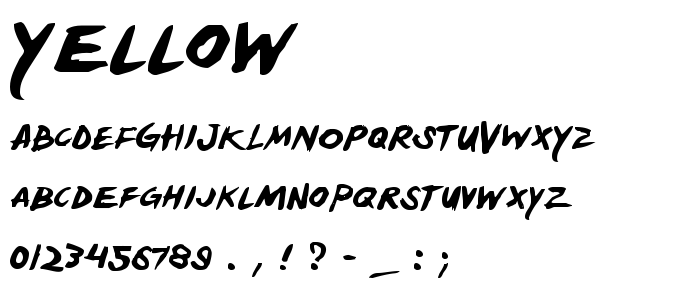 Yellow font