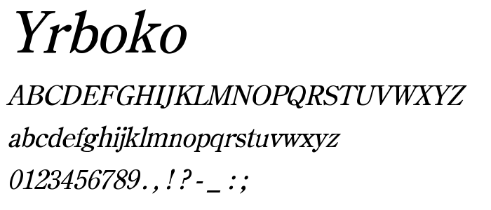 Yrboko font