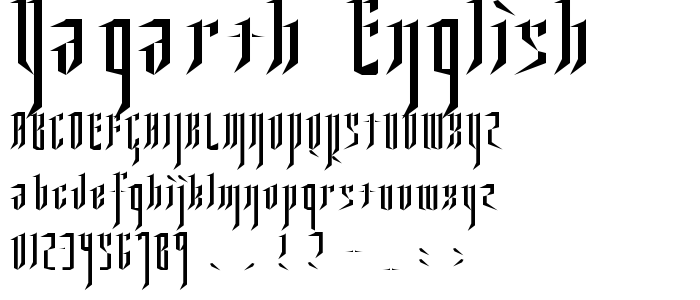 Yagarth_English font