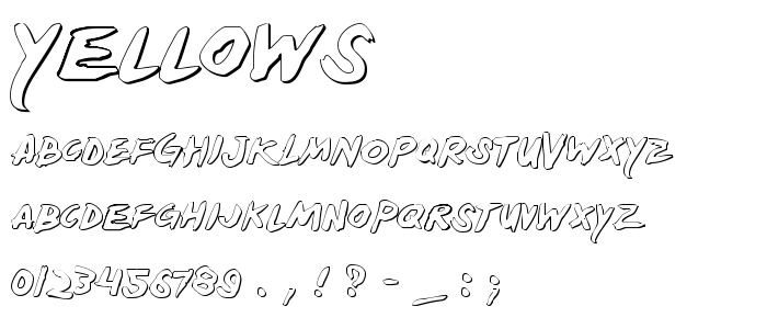 Yellows font