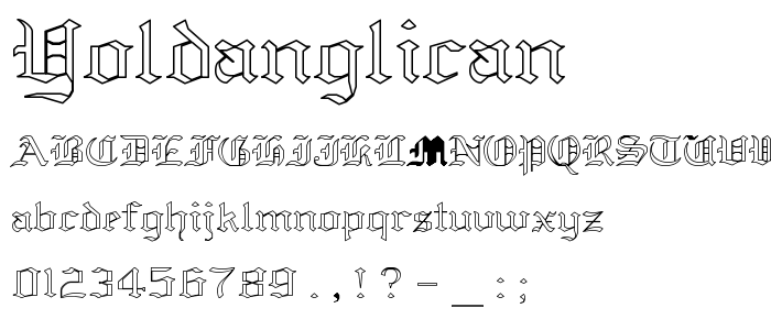 Yoldanglican font