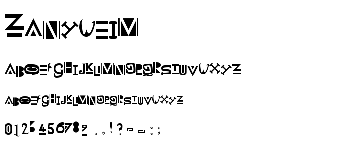 Zanyweim font