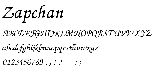 Zapchan font