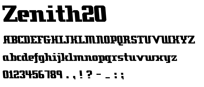 Zenith20 font