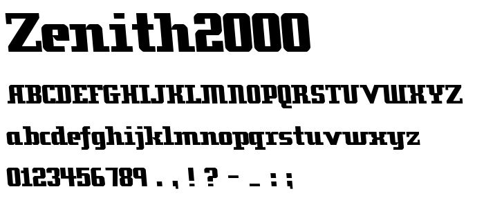 Zenith2000 font