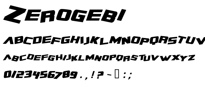 Zerogebi font