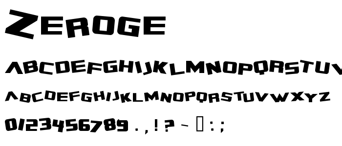 Zeroge font