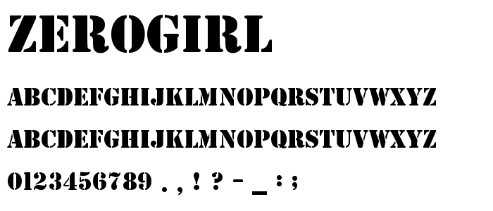 Zerogirl font
