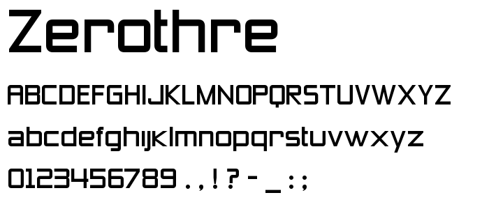 Zerothre font