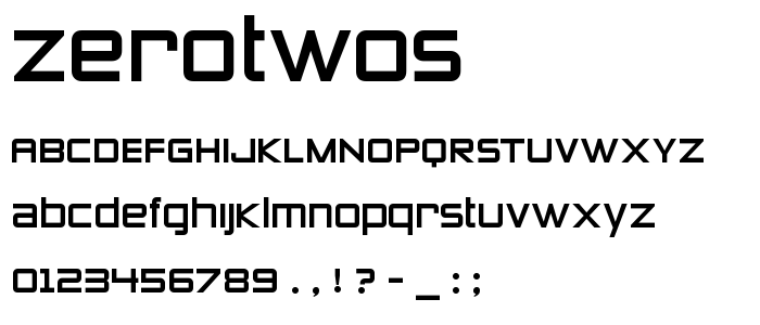 Zerotwos font
