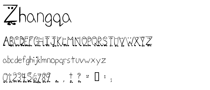 Zhangqa font