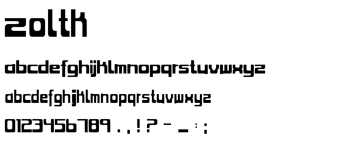 Zoltk font