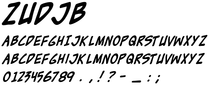 Zudjb font