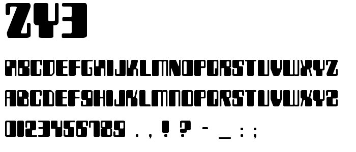 Zy3 font