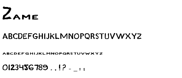 Zame font