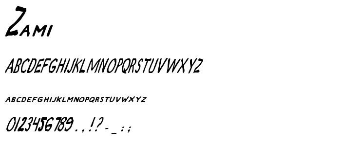 Zami font