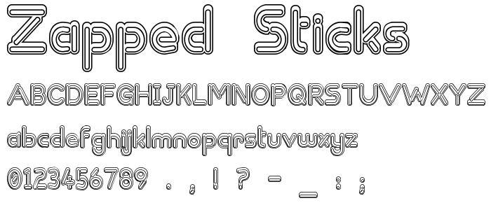 Zapped_Sticks font