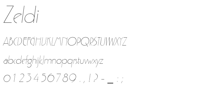 Zeldi font