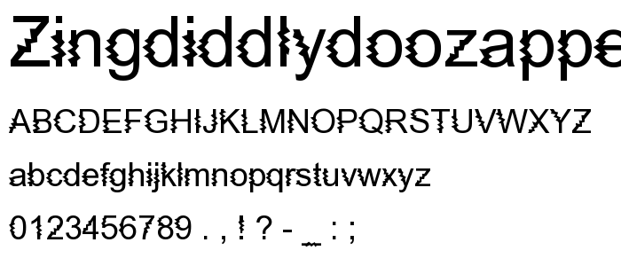 Zingdiddlydoozapped font