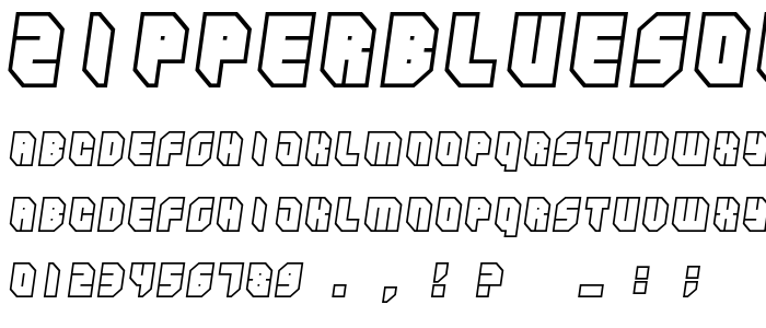 Zipperbluesoutline font