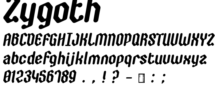 Zygoth font