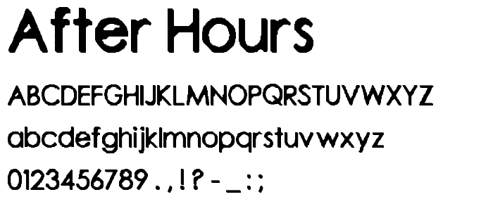 After Hours font