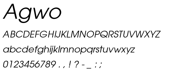 Agwo font