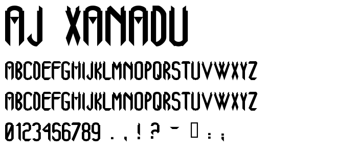 Aj_Xanadu font