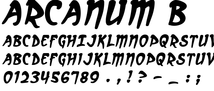 Arcanum_B font