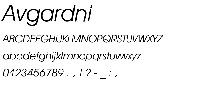 Avgardni font