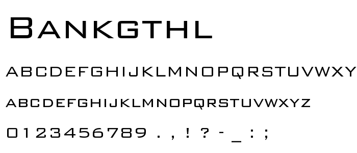 Bankgthl font