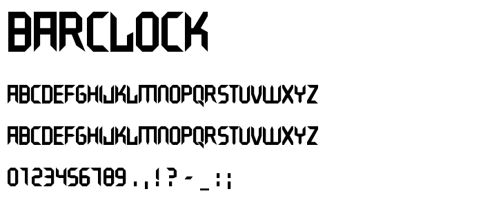 Barclock font