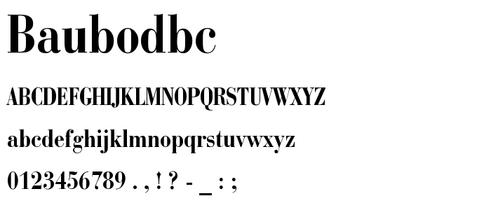 Baubodbc font