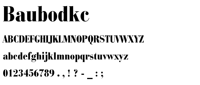 Baubodkc font