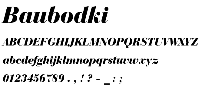 Baubodki font