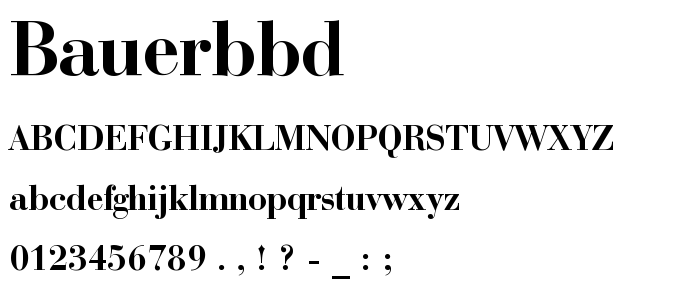 Bauerbbd font